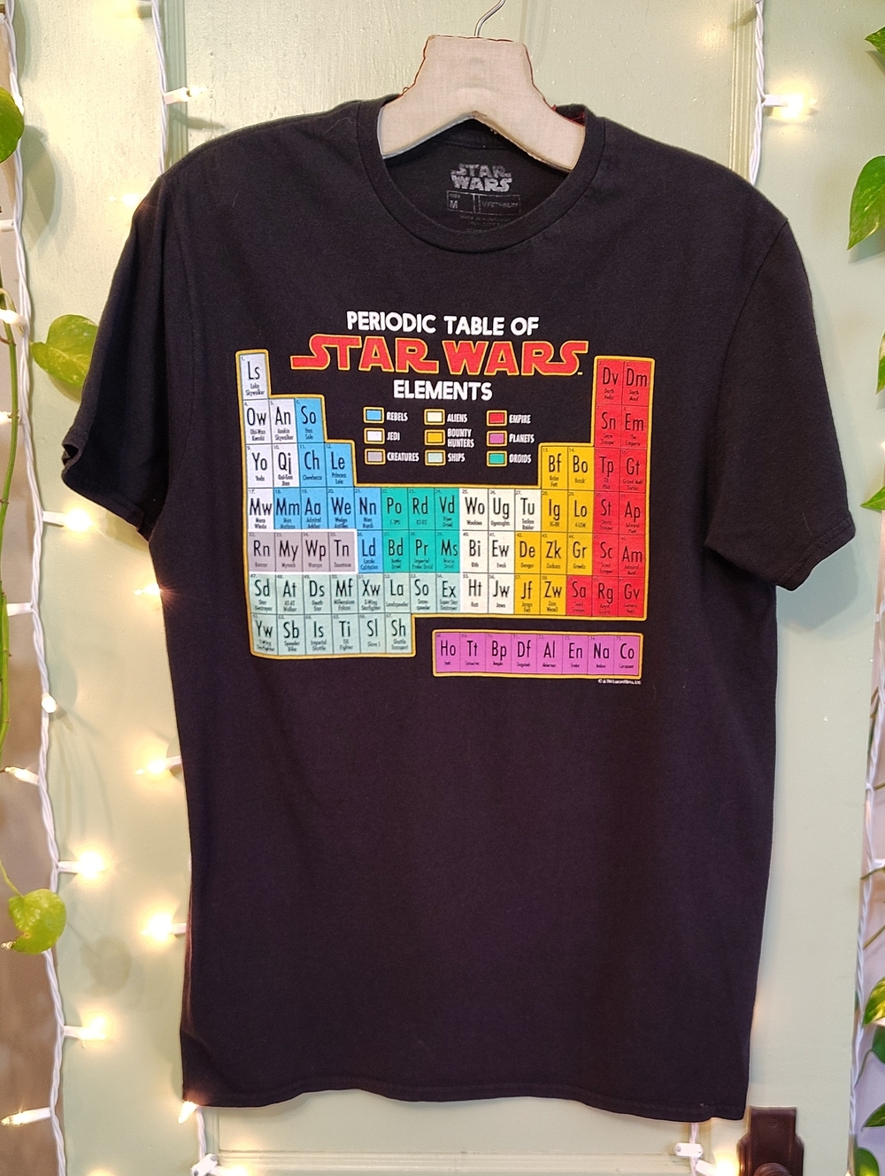 Women's Star Wars Periodic Table Elements Black T-shirt 👕 M